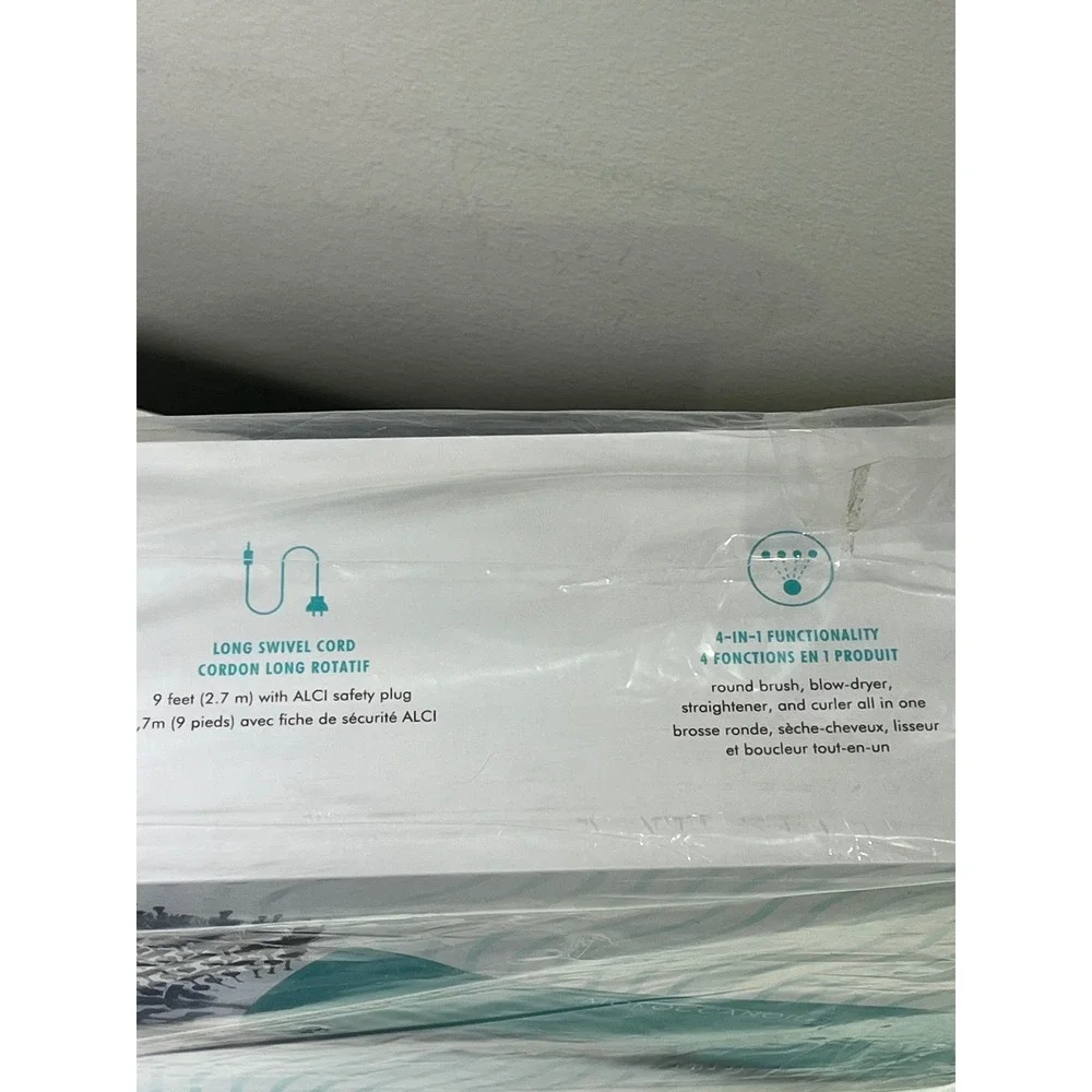 NEW Moroccanoil Effortless Style 4-in-1 Blow-Dryer Brush Teal Round Brush Curler